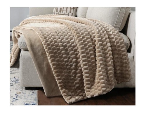Tiro de piel sintética texturizada Life Comfort 60 pulgadas x 70 pulgadas rosa ombre