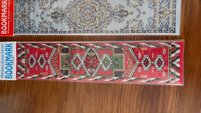 Set of 100 Miniature Woven Carpet Bookmarks, Turkish Kilim Carpet