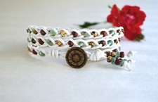 Three Wrap Leather Bracelet 3xWrap Around Boho Bracelet Holiday Gift For Her