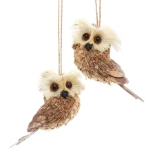 Natural Owl Ornaments