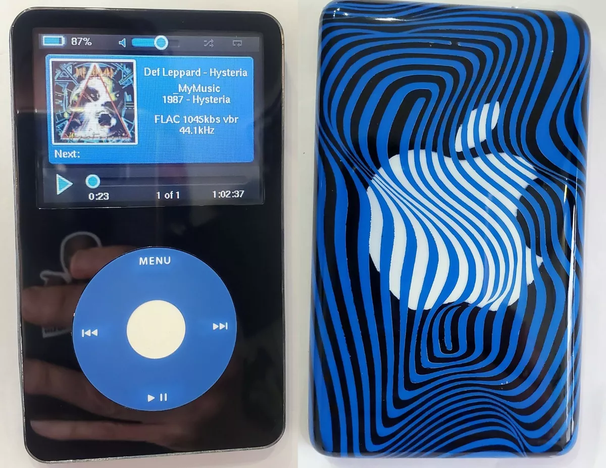 Custom Black White & Blue 512GB Apple iPod Classic 5th Gen 5.5 MA444LL