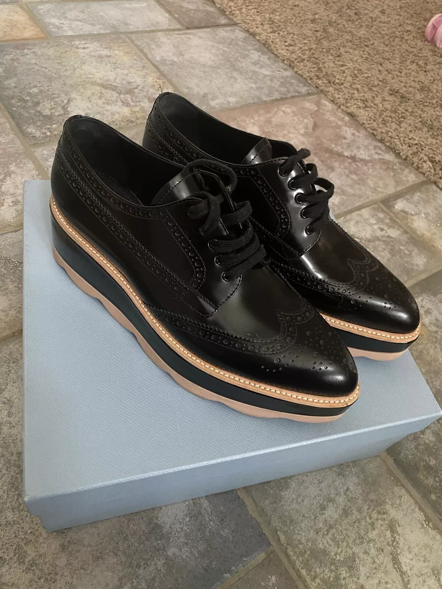 PRADA Shoes | Spazzolato Calzature Donna Oxford | Nero + Orchidea | SIZE 41