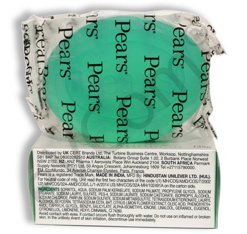PEARS SOAP COMBO, 6each PURE & GENTLE NATURAL OILS, OIL CLEAR LEMON EXT, 125g - Picture 6 of 7