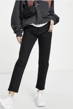 New Dr Denim Petite Sky High Mom Jeans in Black Size 33