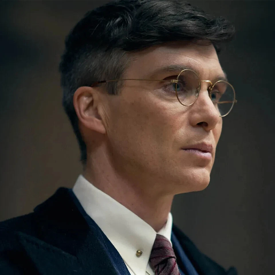 Tommy Shelby Glasses Series 6 Fancy Dress Gold Clear Lens Peaky Blinders Eyewear - Image 4 of 4