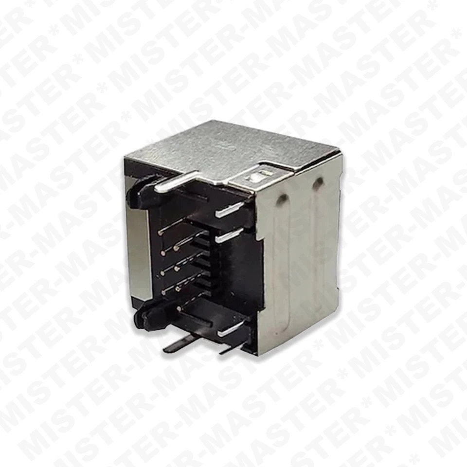 RJ-45 CONNETTORE ETHERNET A SALDARE PRESA FEMMINA 12 PIN A 90° CON LED 8P8C - Immagine 2 di 3