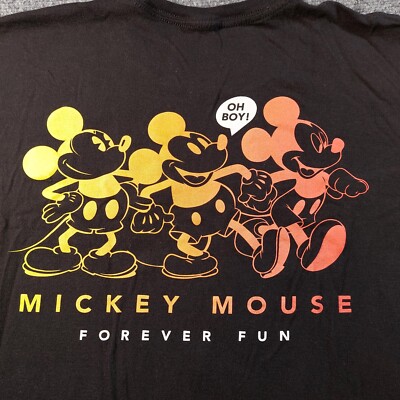 Disney Mickey Mouse X Neff Shirt Mens XL Black Short Sleeve Forever Fun