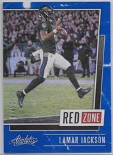 LAMAR JACKSON 2020 Absolute #41/50 Blue Red Zone Mirror Prizm Baltimore Ravens