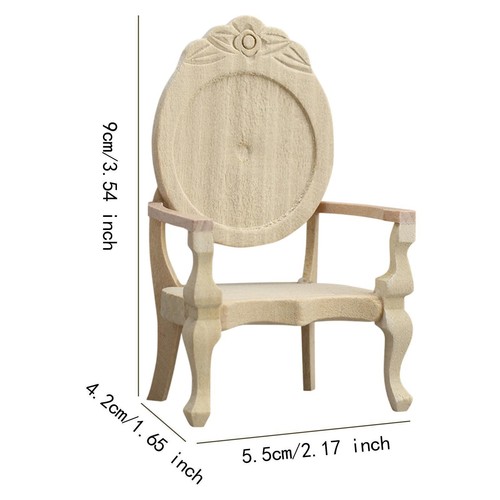 Carved Single Armchair 1:12 Tiny Furniture Model Chair for Photography Props - Picture 2 of 6