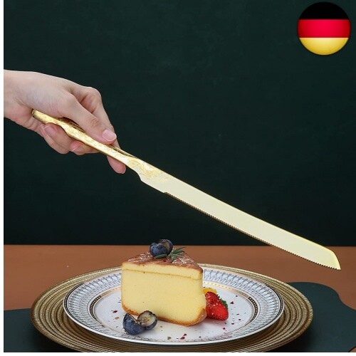 Berglander Gold Hochzeitstorte Messer und Servierset, Titan Vergoldung mit - Bild 7 von 9
