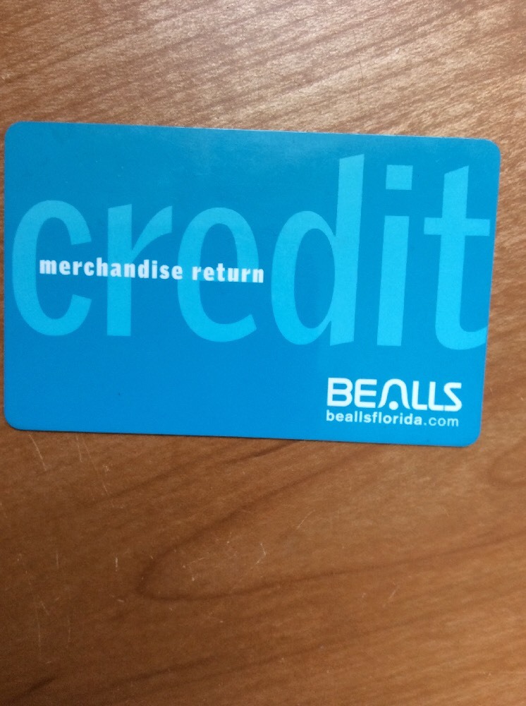 BEALLS STORES CREDIT CARD WITH DOES NOT EXPIRES BALANCE DOUBLED  CHECKED