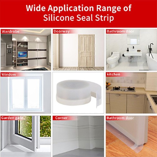 5M Self Adhesive Door Sealing Strip Silicone Window Seal Dust Insect Door Strip