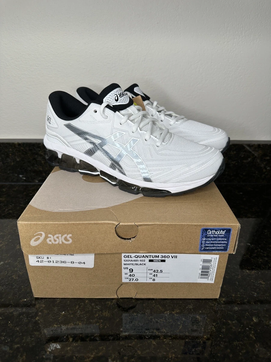 Asics Gel-Quantum 360 VII Mens Size 9 White Black Running Shoe 1201A481-102  New