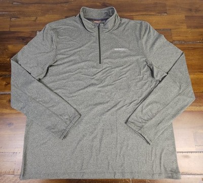 Merrell 1/4 Zip Pullover Shirt Mens XL Green Performance Wicking Lightweight