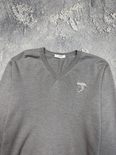 Versace Collection Gray V-Neck Sweater Size Medium Vintage - Picture 3 of 14