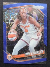 Tina Charles 2025 Panini Prizm WNBA Blue Velocity Prizms #3 Connecticut Sun