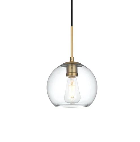 Living District Baxter 8" Pendant Clear Shade In Satin Gold - Picture 3 of 10