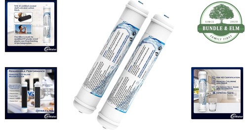 Inline Water Filter 1/4" Pack of 2 Carbon Replacement for Refrigerator Ice Maker - Picture 2 of 8
