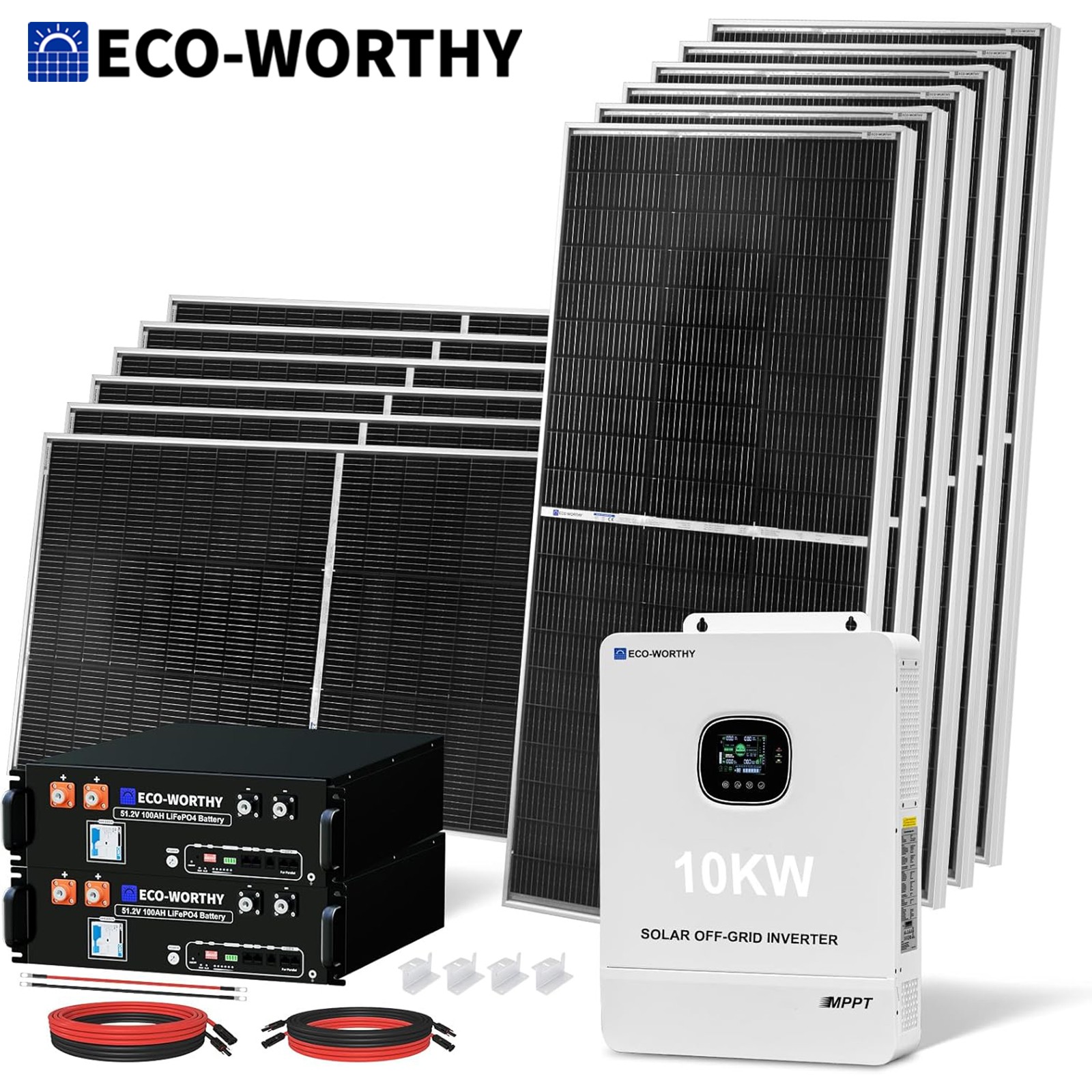 ECO-WORTHY 10KW Output 9.36KWH Off Grid Solar System Complet