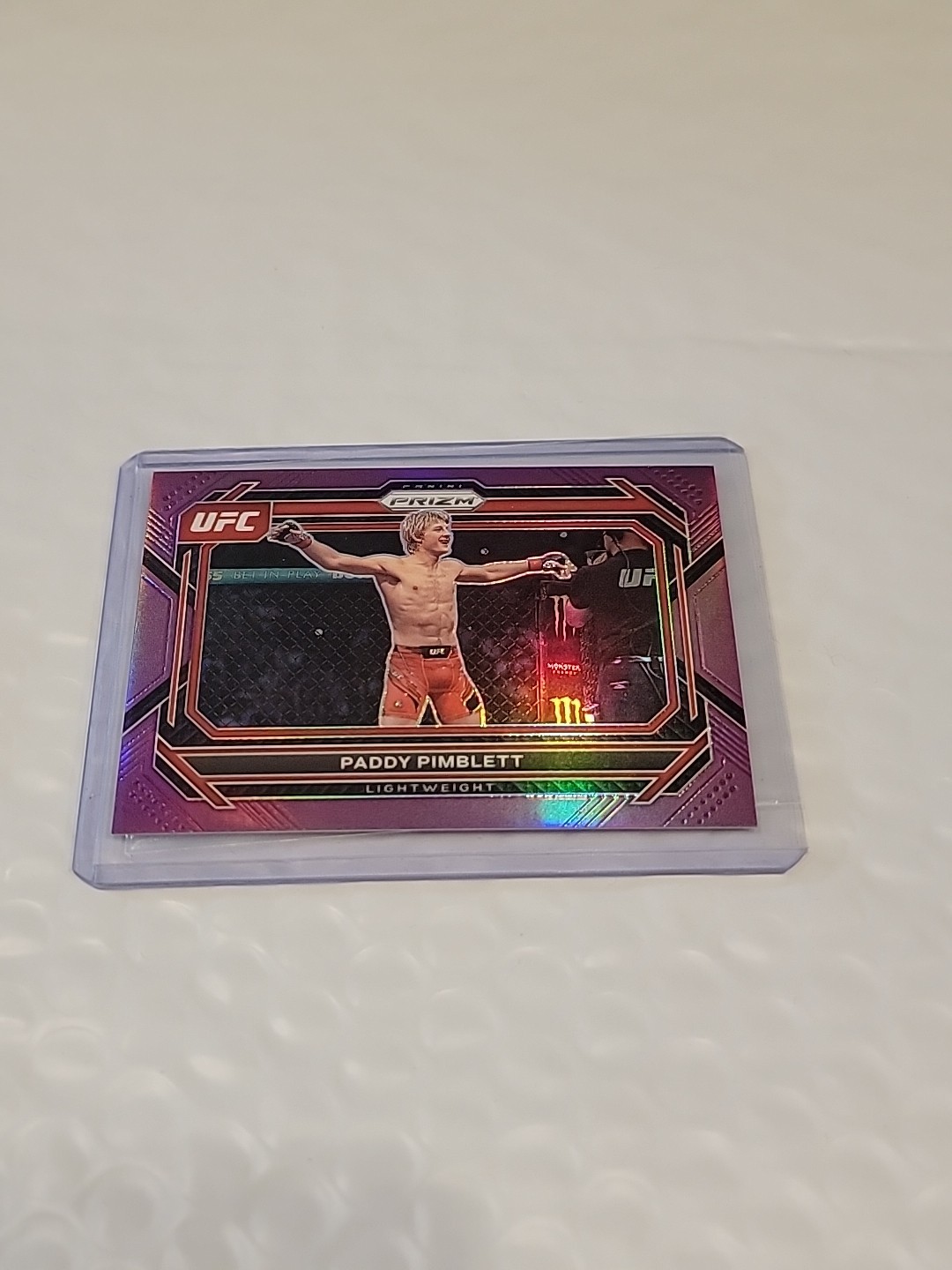 2023 Prizm UFC Horizontal Purple #87 Paddy Pimblett 112/149 Sleeved TopLoaded