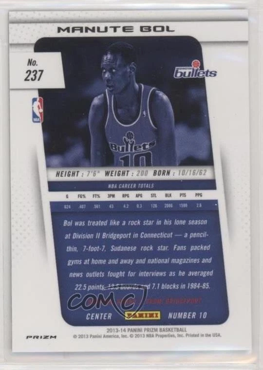 2013-14 Panini Prizm Retail Green Prizm Manute Bol #237 - Image 2 of 2