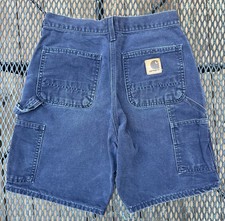 Vintage Carhartt Shorts Painter Carpenter Navy Blue Faded 28 90s