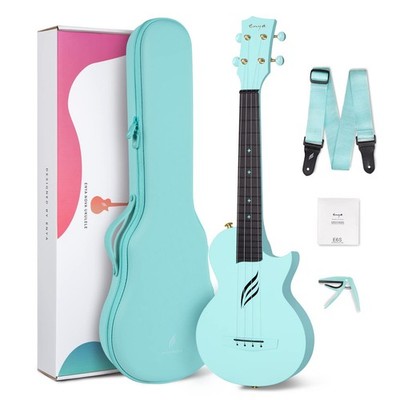 Enya NOVA U 23-Inch Carbon Fiber Concert Travel Ukulele, Blue