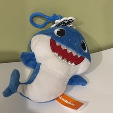 Nickelodeon Pinkfong Baby Shark Clip On Coin Purse Blue Daddy Plush Animal