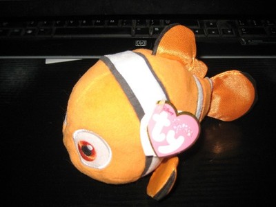 Ty Sparkle Finding Dory NEMO Clown Fish Beanie Baby 7'' NEW