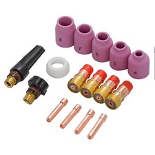16PCS TIG Welding Torch Parts Kit for WP17 WP18 WP26 with Gas Lens Chuck Nozzle