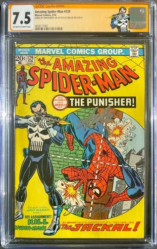 Amazing Spider-Man #129 CGC 7.5 SS Stan Lee John Romita 1st Punisher Marvel 1974