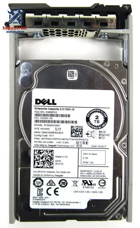 FVX7C ST2000NX0433 Dell 2TB 7.2K 12G 2.5" SAS Hdd for R620 R630 R710 R730 R830 - Image 3 of 4