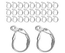 BEADNOVA Stainless Steel Leverback Earring Hooks 100pcs French Ear Wire Lever Ba