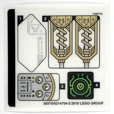 LEGO STICKER SHEET 72005 NEXO KNIGHTS Aaron's X-Bow Decals Stickers