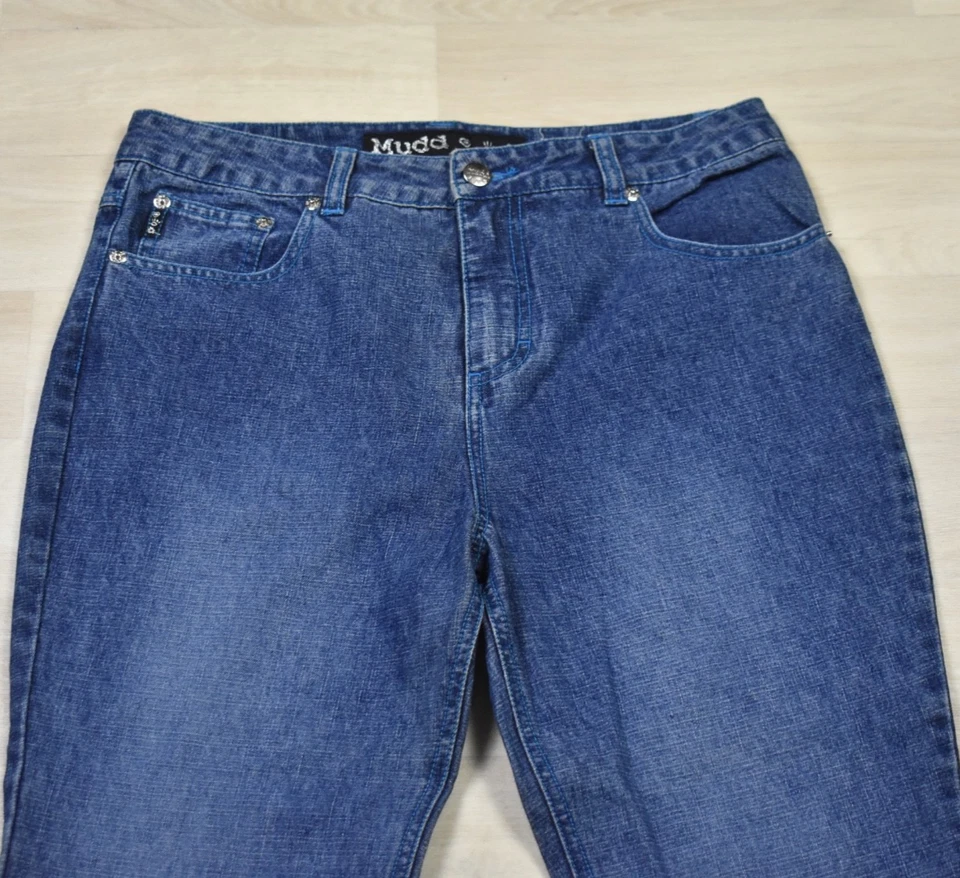 Pantalones de mezclilla acampanados Y2K Mudd talla 14 1/2 Tween niñas jóvenes de colección años 2000 Foto 2 de 4