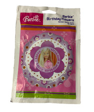 18" Barbie Birthday Flowers Mylar Foil Balloon by Anagram  BLN 1002 