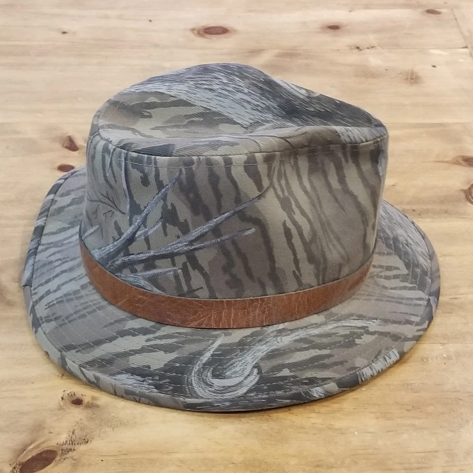 Vintage Hunting Fedora Hat Size M Camo Camouflage Haas Outdoors Made USA - Image 4 of 4