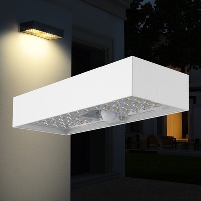 HEXIM LIGHT Solar Wandleuchte Bewegungsmelder Akku 4000K Neutralweiss 6W IP65