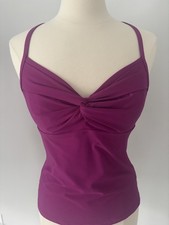 Athleta 36 B/C Fuchsia Twister Swim Tankini Top Convertible Adjustable Straps