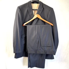 Bresciani Men's US 48R/42R Super 150's Wool Two Piece Suit Dark Gray