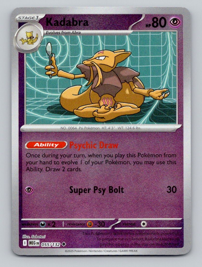 Kadabra 055/132 Uncommon Mega Evolution Pokemon Reverse Holo Near Mint