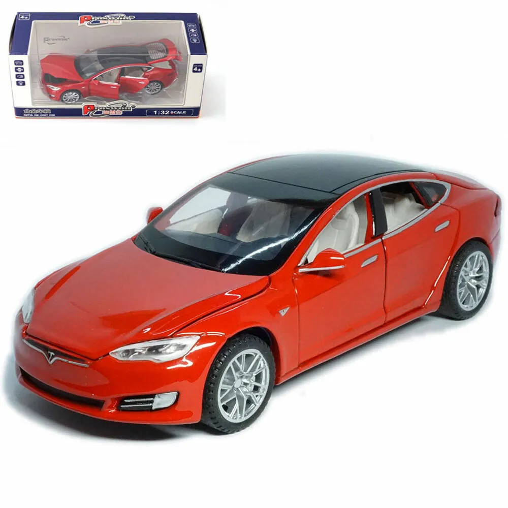 Tesla Model S 100D 1/32 Scale Model Car Diecast Toy Vehicle Collection Gift  Red