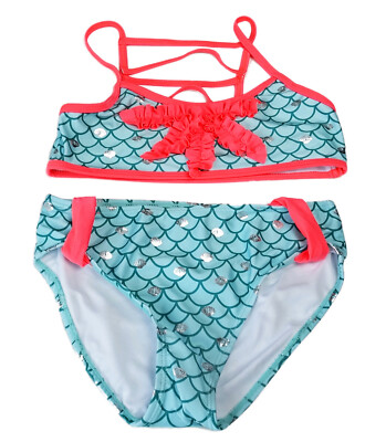 JANTZEN Girls Swimsuit Little Mermaid Bikini 2-Piece Tankini Swim Suit Size 12