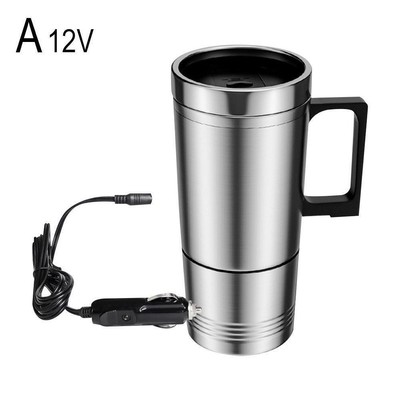 12/24V Auto Heizung Tasse Wasserkocher 500ml Stahl S Reise Tasse Kaffee S0S0 CS