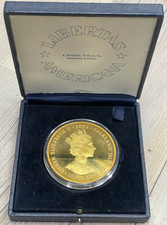 2002 Falkland Islands £10 Pound Gold Gilded 5ozt Silver Elizabeth Golden Jubilee 59.99 per troy oz