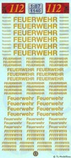 1140a - Decals Feuerwehr-Schriftzüge - Goldg...
