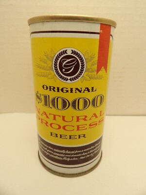$1000 NATURAL PROCESS STRAIGHT STEEL PULL TAB BEER CAN #104-27