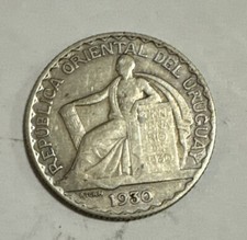 1930 Uruguay Silver 20 Centesimos VF