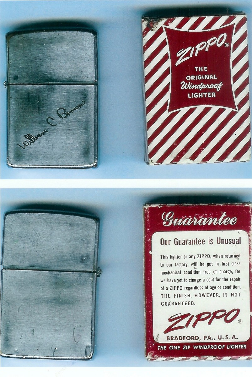 VINTAGE 1950'S ZIPPO WINDPROOF LIGHTER WITH ORIGINAL BOX ( 3