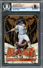 Ronald Acuna Jr. Autographed 2022 Donruss Unleashed Card Braves Beckett 16175303
